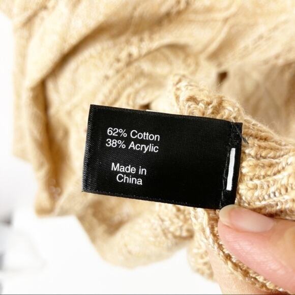 NWT Lane Bryant Tan Cowl Neck Poncho Sweater Sz 14/20 Comfy Cozy Minimalist - Picture 8 of 9